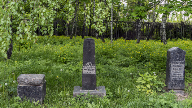 Tombstones from a former Jewish cemetery near the site of the planned Babyn Yar Holocaust Memorial Center on the outskirts of Kiev. 