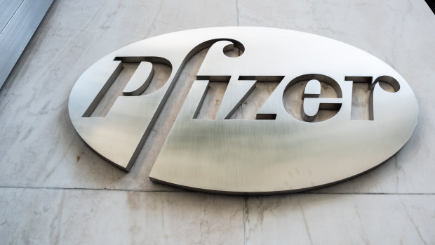 Pfizer headquarters in New York, US. 