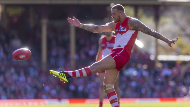 Off target: Like the Swans, Lance Franklin was below his best against the Suns.