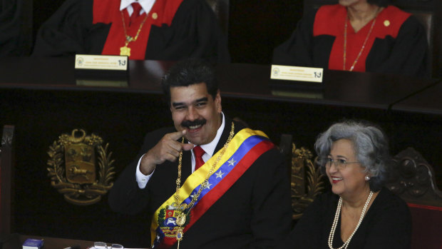 Nicolas Maduro, left, during a judiciary event at the Supreme Court in Caracas, Venezuela, on Thursday.