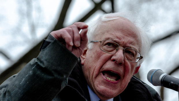 Senator Bernie Sanders, an Independent from Vermont and 2020 presidential candidate, speaks during a campaign rally attended by 13,000 people in the Brooklyn Borough of New York  on Saturday.