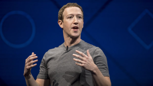 On his own: Facebook chief Mark Zuckerberg.