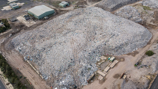 A fire-prone recycling stockpile in Lara was the subject of a 2018 VCAT ruling. 