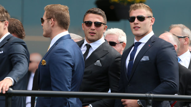 Tight knit: Thoroughbred Burgess brothers, Tom, Sam and George at the races. 