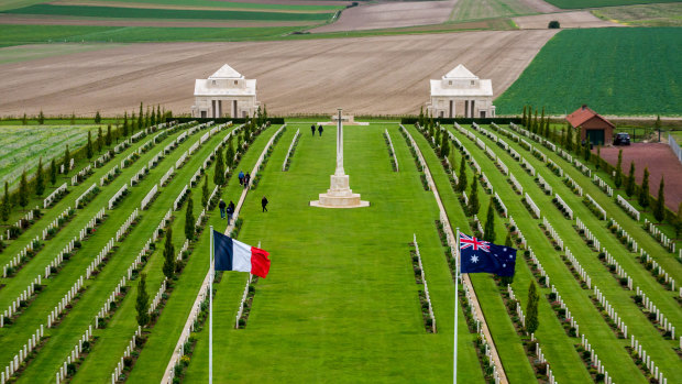 The Australian National Memorial and newly opened Sir John Monash Centre sit just outside Villers-Bretonneux. 
