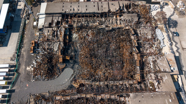 The site of the chemical fire in West Footscray / Tottenham.