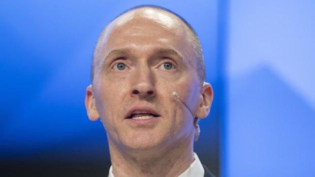 Carter Page, a former foreign policy adviser of US President-elect Donald Trump, speaks at a news conference in Moscow in 2016.