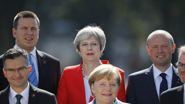 Smiling assassins: European leaders met for a tense summit in Salzburg this week, largely killing off Theresa May's Brexit plan.