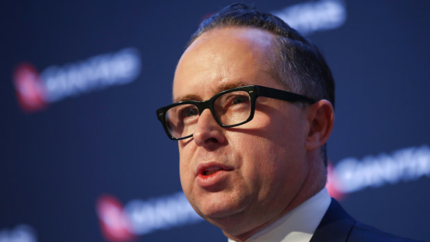 Qantas chief executive Alan Joyce at Thursday's results announcement.