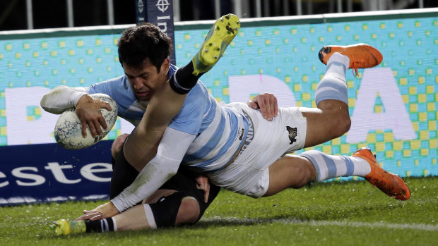 Attack-minded: The Pumas were impressive against the All Blacks but fell away in the second half.