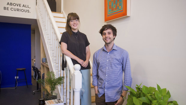 Hassl co-founders Lauren Crystal and Mitch Furlong. 