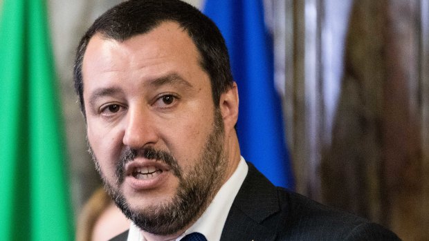 Matteo Salvini, leader of the eurosceptic party League. League's centre-right alliance led Five Star in the March 4 elections that resulted in a hung Parliament. 