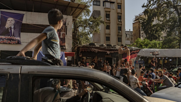 Supporters of Saad Hariri, Lebanon’s former prime minister, gather in the streets as they call for a boycott of voting during parliamentary elections in Beirut.