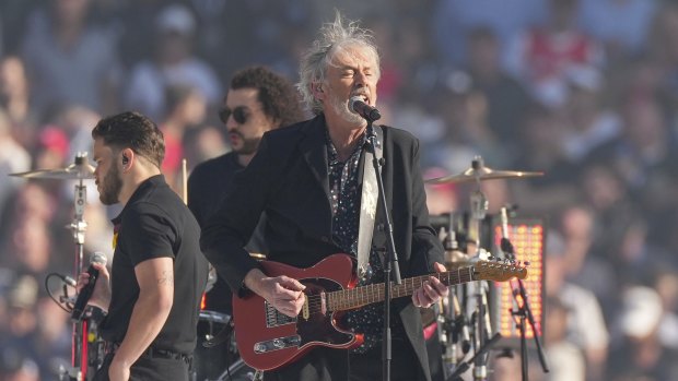 Goanna during the grand final  half-time performance.