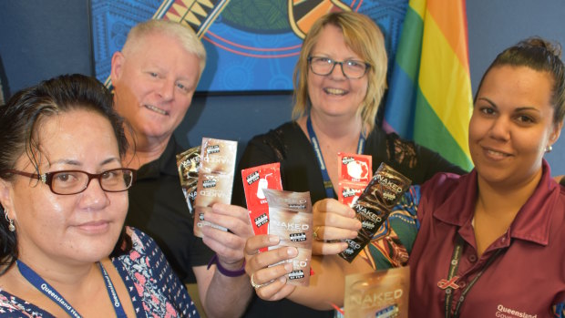 Staff at the Mount Isa sexual health clinic provide free condoms and health checks. 