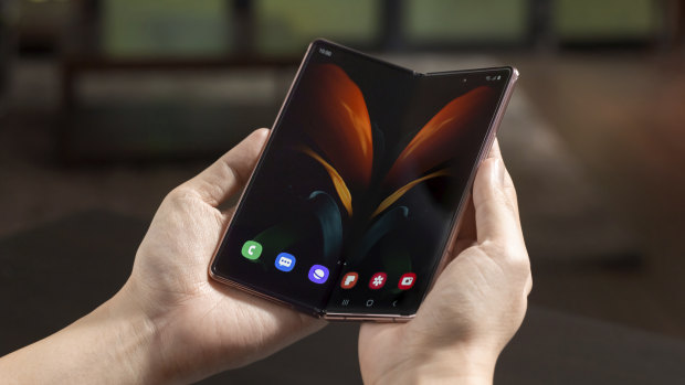 The Samsung Galaxy Z Fold 2 is aphone-sized when closed and tablet-sized when open.