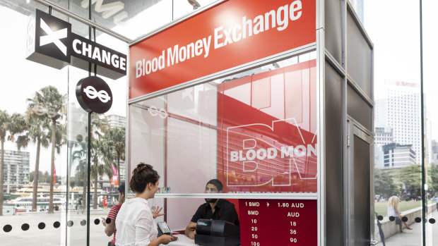 Ryan Presley, Blood Money Currency Exchange Terminal, 2018.