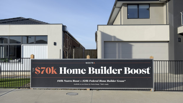 Developers have been advertising the HomeBuilder boost amid a surge in demand.