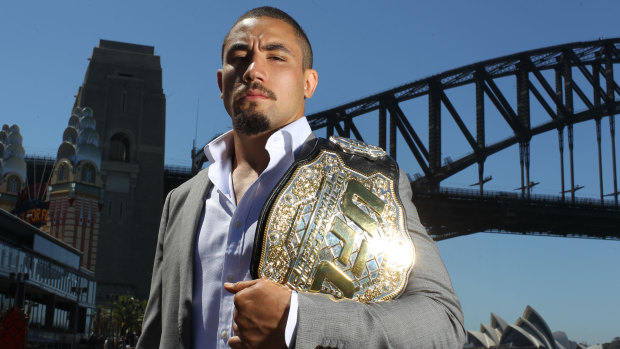 Back in the octagon: Robert Whittaker will fight on Sunday (AEST).