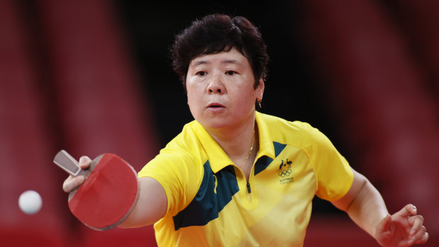 Jian Fang Lay during the Tokyo Olympics.