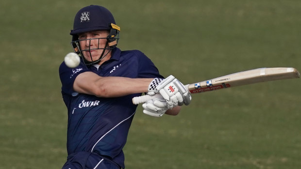 Key contributor: All-rounder Will Sutherland in action for the Vics.