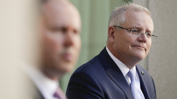 Australians want to be led:  Scott Morrison, pictured with Treasurer Josh Frydenberg, told us to stay at home, so we did. 