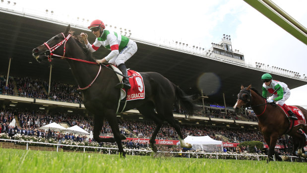 Fast Lane: the 2019 Cox Plate was won by Japanese-trained mare Lys Gracieux, ridden by jockey Damian Lane.
