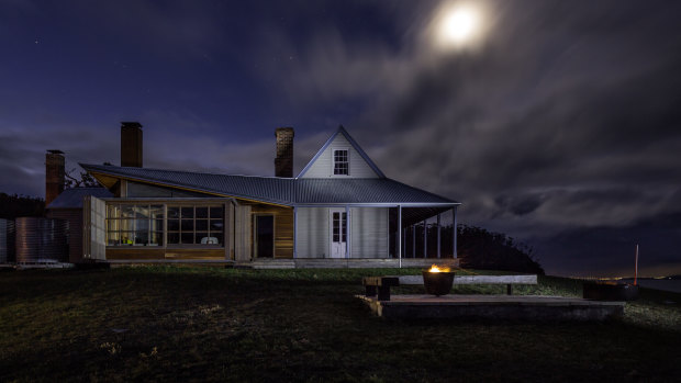 Architect John Wardle's restored holiday home, Captain Kelly's Cottage on Bruny Island.