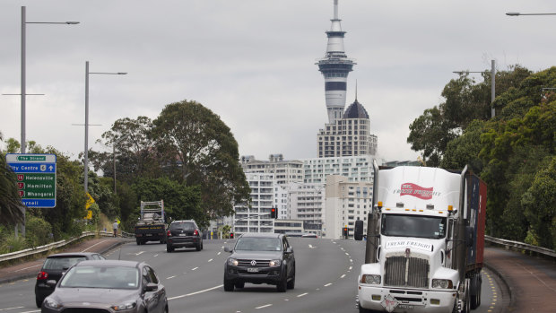 Traffic moves along in Auckland, New Zealand, where the economy is in better shape than in Australia.