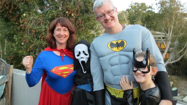Frank Leggett and his family enjoying Halloween in Los Angeles.