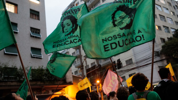 Thousands of demonstrators marched in Brazil’s major cities on Wednesday to protest the government's cuts to education.