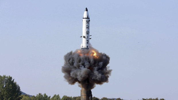 Missile capability is shaping the security environment of Asia. A North Korean missile test. 