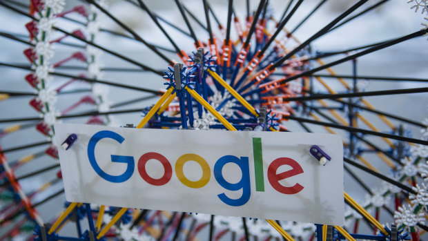 A toy ferris wheel in the lobby of the Google Inc. campus in Boulder, Colorado.