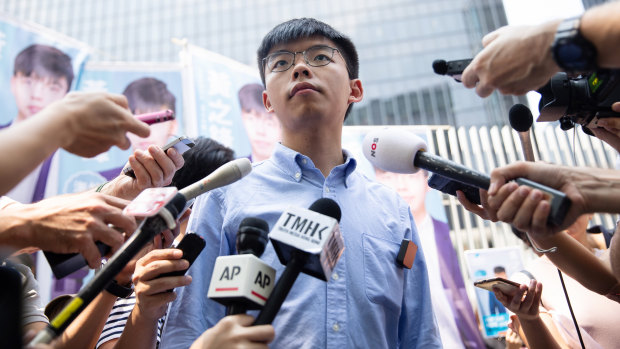 Hong Kong protest leader Joshua Wong. 