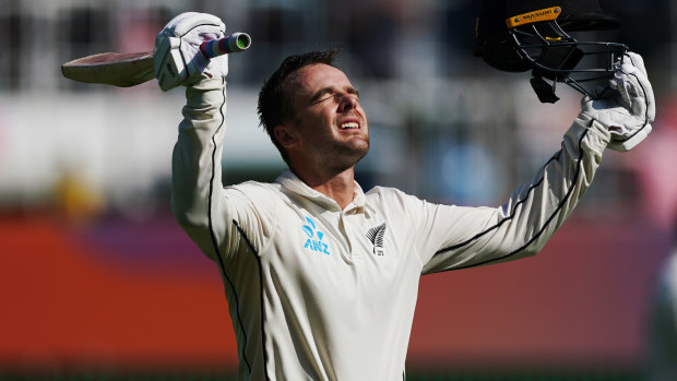 Centurion: New Zealand's Tom Blundell notched 100 runs on day four at the MCG.