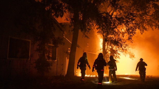 The wildfire that erupted in California’s wine country minutes after a PG&E power line went down has prompted an expanded evacuation order, as officials warn high winds could drive the blaze toward one of the region’s largest towns. 