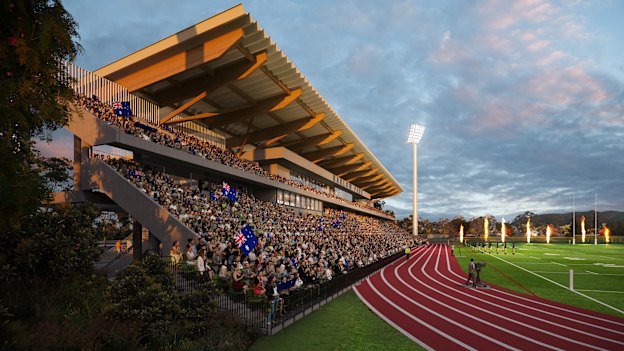 The planned western grandstand at Barlow Park.