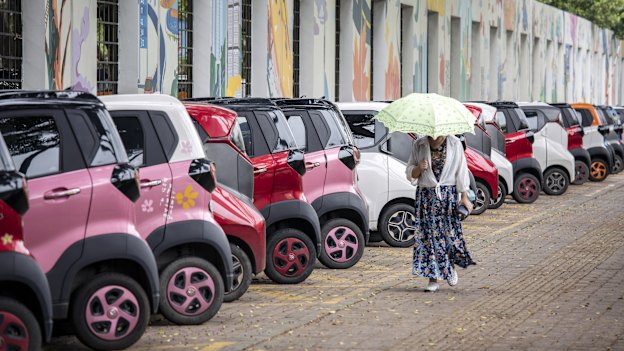 China’s electric vehicle companies dominate the local market. 