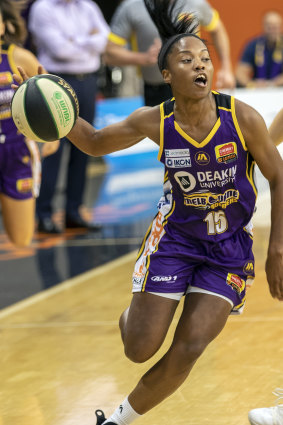 Running hot: Boomer import Lindsay Allen was in top form against the Flames.