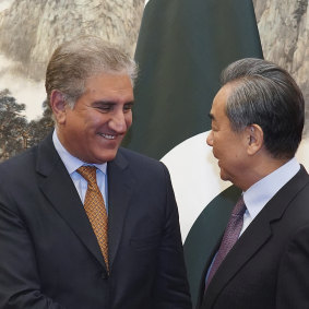 Pakistani Foreign Minister Shah Mahmood Qureshi, left, and Chinese Foreign Minister Wang Yi in Beijing in 2019.