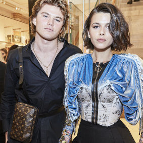 Jordan Barrett and Georgia Fowler were in town for the LV party.