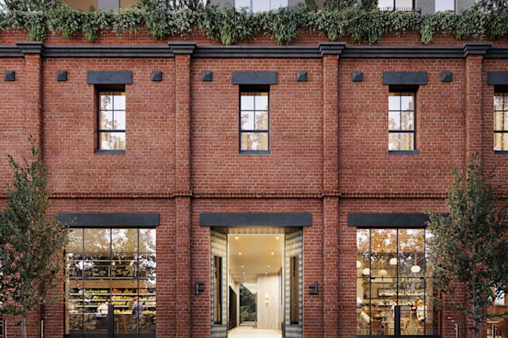 Under construction: A rendering of the entrance to 411-421 Smith Street, Fitzroy.