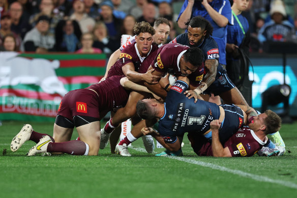 The skipper could not get the ball down for a try in the first half.