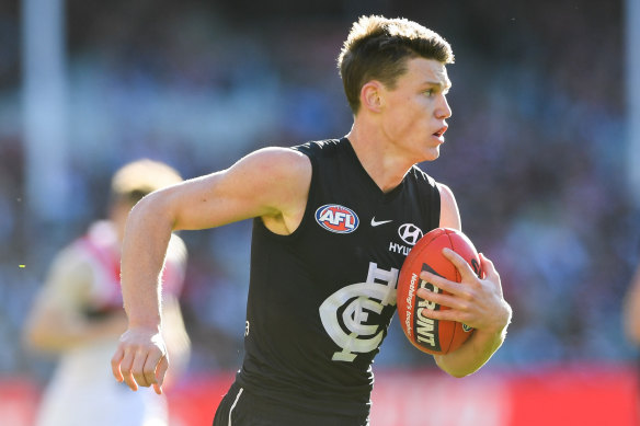 Sam Walsh escaped a heavy clash at training without serious injury.