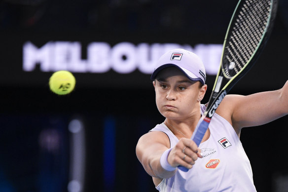 Ash Barty is close to a fourth-round win over Shelby Rogers.