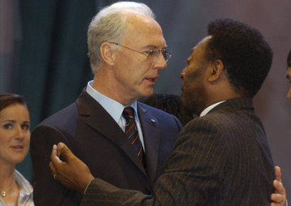 Beckenbauer and Brazilian great Pele in Germany in 2003.