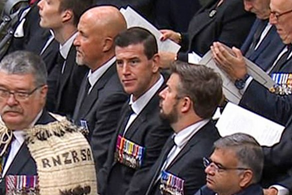 Ben Roberts-Smith at the state funeral for Queen Elizabeth II. 