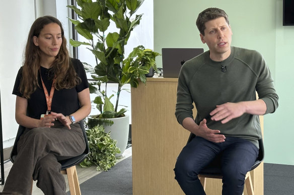 OpenAI chief technology officer Mira Murati with Altman. 