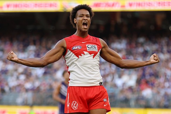 Joel Amartey booted two goals, one of which was the match-winner, against Fremantle.