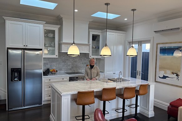 Jane Caro in the kitchen of her new house.